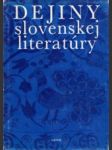 Dejiny slovenskej literatúry - náhled