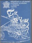 Příspěvky k dějinám požární ochrany v okrese Vsetín - náhled