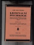 Kriminální psychologie (Stručné základy kriminální psychologie pro právníky a praktické kriminalisty) - náhled