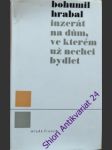 Inzerát na dům, ve kterém už nechci bydlet - hrabal bohumil - náhled