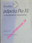 Encyklika pápeža pia xi. o kresťanskom manželstve - pius xi. - náhled