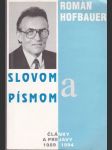 Slovom a písmom články a prejavy  1989-1994 - náhled