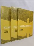 Klapalekiana 1993 No. 1-4, Supplementum - náhled