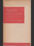 Listy o poesii a kritice (vzájemné dopisy F.X. Šaldy a F. Chudoby) - náhled