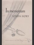 In memoriam Josefa Hory - náhled