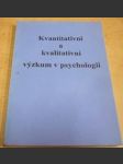 Kvantitativní a kvalitativní výzkum v psychologii - náhled