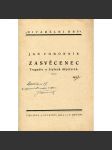 Zasvěcenec. Tragédie o čtyřech dějstvích (podpis Jan Voborník) - divadelní hra - náhled