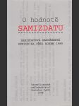 O hodnotě samizdatu - náhled