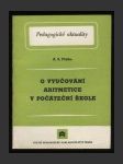 O vyučování aritmetice v počáteční škole - náhled