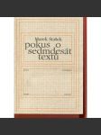 Pokus o sedmdesát textů (poezie) - podpis Marek Stašek - náhled