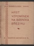 Hrst vzpomínek na básníka Březinu - náhled