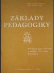 Základy pedagogiky (Pro cvičitele a trenéry) - náhled