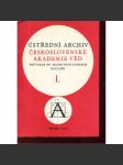 Ústřední archiv Československé akademie věd, I. Průvodce po archivních fondech a doplněk - náhled