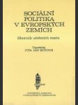 Sociální politika v evropských zemích - náhled