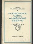 Filosofická varia a umělecké essaye - náhled