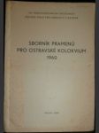 Sborník pramenů pro ostravské kolokvium 1960 - náhled