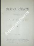 Slova geniů - šídlo františek antonín - náhled