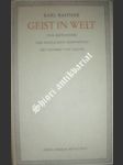 Geist in Welt - Zur Metaphysik der endlichen Erkenntnis bei Thomas von Aquin - RAHNER Karl - náhled