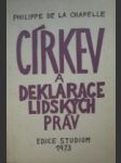 Církev a deklarace lidských práv - chapelle philippe de la - náhled