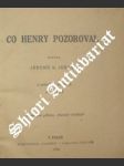 Co henry pozoroval - jerome jerome klapka - náhled