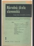 Národná škola slovenská - ročník xiii. - číslo 1 - náhled