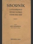 Sborník literárno-vedeckého odboru SSV - náhled