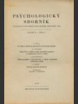 Psychologický sborník. Ročník II. Číslo 1,2,3,4 - náhled