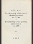 Věstník Národopisné společnosti československé při ČSAV a Slovenskej národopisnej spoločnosti pri SAV č. 1 - náhled
